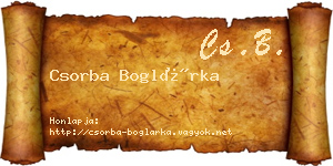 Csorba Boglárka névjegykártya