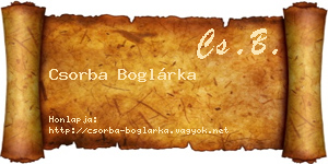 Csorba Boglárka névjegykártya